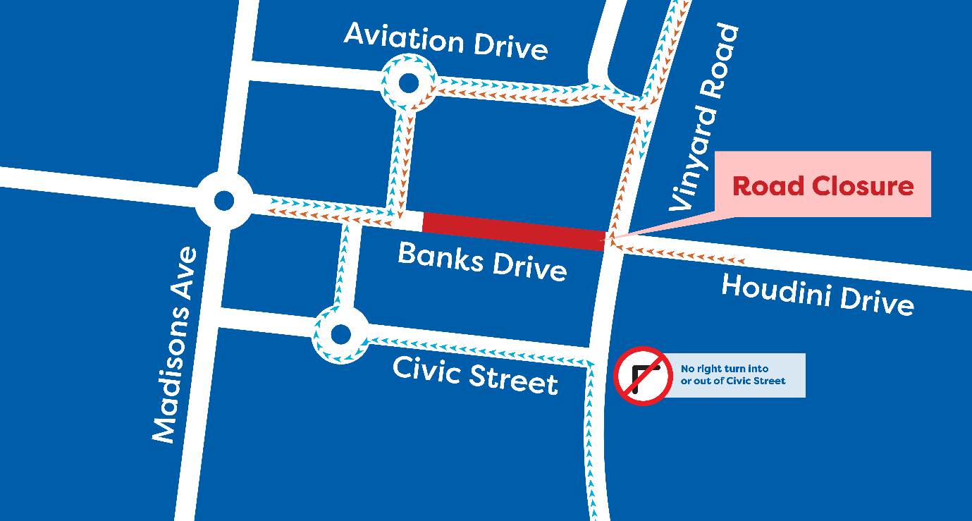 Banks Road detour