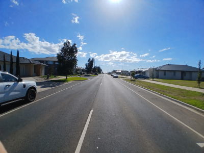 Example: Parking bays, paths, and landscaping